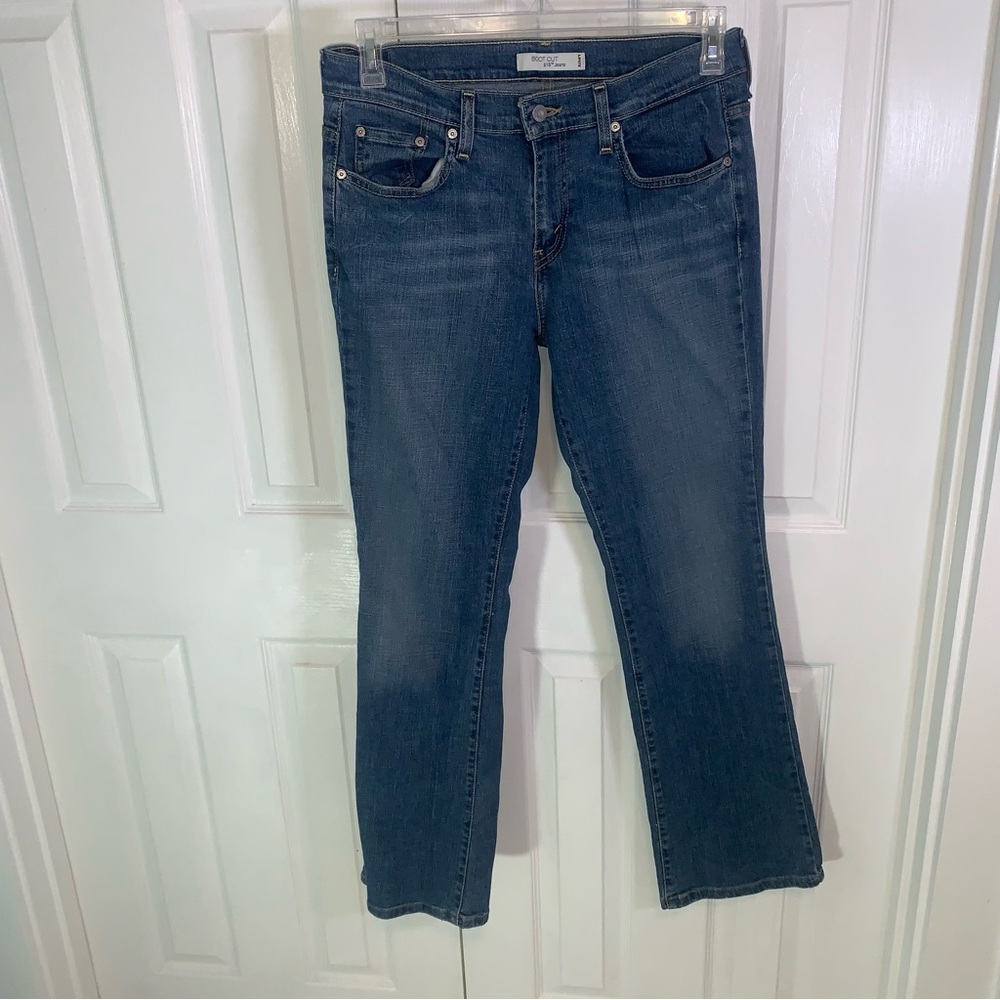 Levis 515 Medium Wash Denim Mid Rise Boot Cut Jeans Stretch Womens 8 Casual‎